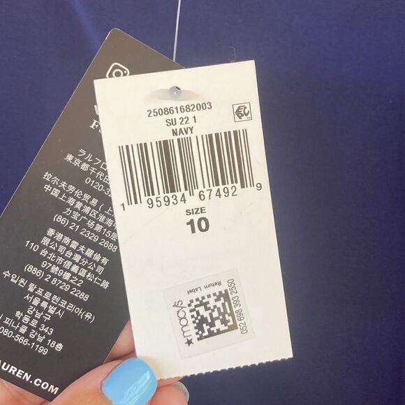 Lauren Ralph Lauren Miralavia Fit & Flare Navy Jersey Stretch Dress- twist waist - Picture 11 of 16